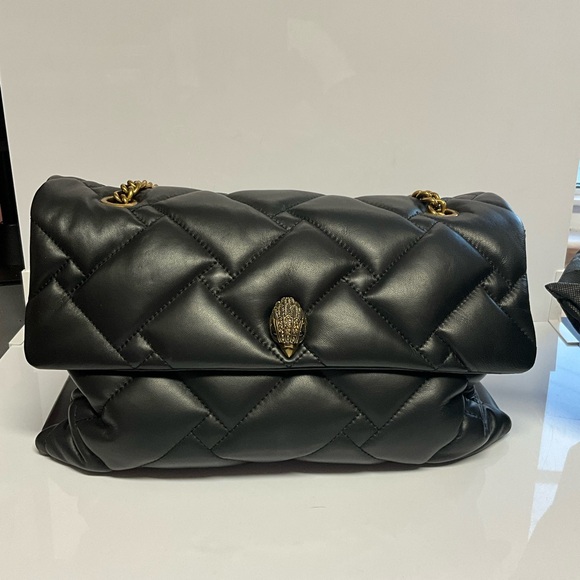 Kurt Geiger Black Quilted Shoulder Bag XXL with Gold Chain - Picture 2 of 13
